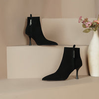 Side Zipper Rhinestone Women's Bare Elegant Woman Martin Boots
