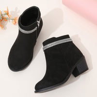 Girls' Fashion Double Strap Rhinestone Booties