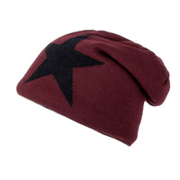 Fleece-lined Warm Big Five-pointed Star Knitted Woolen Hat