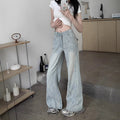 New Loose Slimming Light-colored High Waist Bootcut Jeans For Women