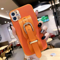 Wrist Strap Plain Leather Pattern Anti Fall Protective Cover