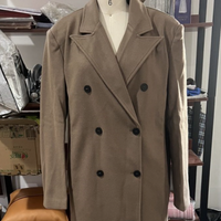 Long Wool Coat With A Business Suit-style Collar For Commuting
