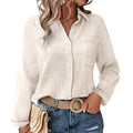 Solid Color Casual Loose Long Sleeve Linen Shirt