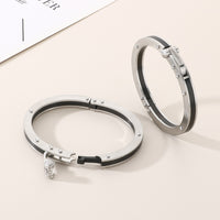High-End Stainless Steel Carbon Fiber Couple Bracelets