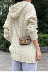 Heavy European Goods Cashmere Sweater Women's Hooded Sweater Loose Pullover