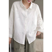 Women's Embroidered Long-Sleeve Shirt Top