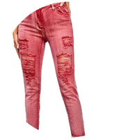 High Elastic Jeans Feet Pencil Pants Pure Color