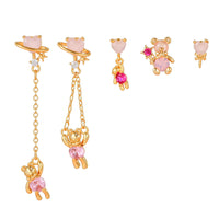 925 Silver Needle Exquisite Small Bear Stud Earrings