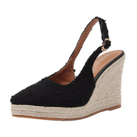 Wedge Thick Bottom Toe Cap Slippers High Heels