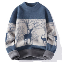 Chenille Mock Neck Sweater Men's Winter Coat