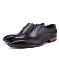 First Layer Cowhide Leather Lace-up Hair Men's Shoes