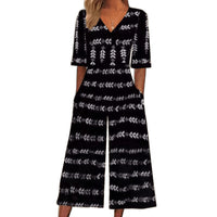 Spring And Summer Print Women's Pocket Collar Jumpsuit