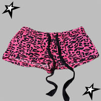 Hot Girl Leopard-print Slim-fit Contrast Color Hot Girl Casual Track Sweatpants