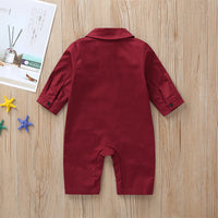 Baby Lapel One-piece Cotton Long-sleeved Romper