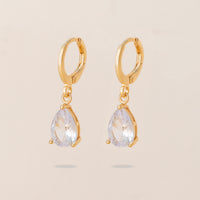 Retro Copper Inlaid Colorful Zircon Earrings Versatile For Women