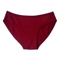 Women's Cotton Underwear Mid-waist Heart-shaped Briefs