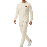 Embossed Letter Crewneck Sweatshirt And Pants Set