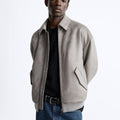 Men's Quilted Suede Texture Lapel Jacket