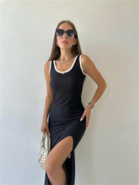 Womens Camisole Dress Mid-Length Split Dress
