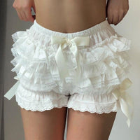 Women's Bowknot Thin Summer Cake Multi-layer Lace Shorts
