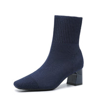 Large Size Thick Heel Pointed Women's Stretch Boots