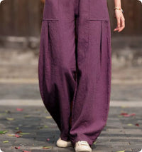 High-waisted Elastic Bloomers Retro Casual Style