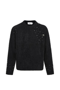 Spider Brooch Mink-like Pullover Sweater