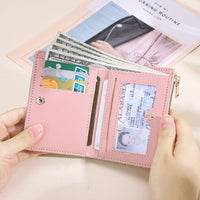 Women's Wallet Short Korean Style Vertical Solid Color Zipper Wallet