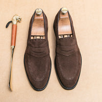 Pointed Casual Shoes British Suede Men