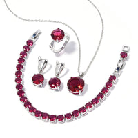 Geometric Round Earrings Ring Bracelet Necklace Ornament Suit