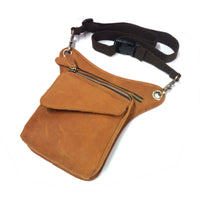 Genuine Leather Mens Waist Bag Outdoor Tactical Leg Rig