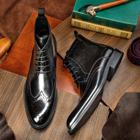 Men's  Plus Size British Style  Leather Boots