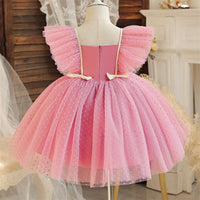Flying Sleeves Dot Mesh Princess Dress Performance