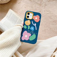 Blue Art Flower Silicone Phone Case