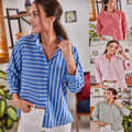 Women's Retro Striped Loose Casual Shirt