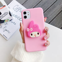 Bracket shell cartoon anti-fall mobile phone case
