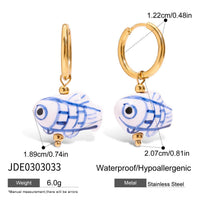 Light Luxury Stainless Steel Ceramic Pearl Earrings