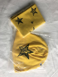 Baby Cartoon Printed Cotton Scarf Hat Set