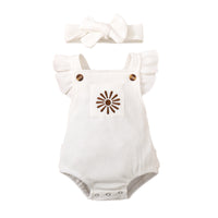 Ins Popular European And American Solid Color Rib Fabric Advanced Embroidery Rompers Jumpsuit