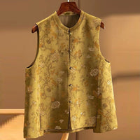 Heavy Woven Printed Satin Silk A- Line Women's Vests Plus Size