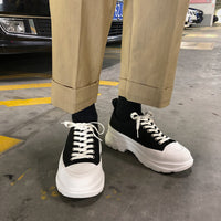 Men's Fashion Canvas Stitching Platform Shoes Simple