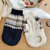 Pet Clothes Dog Cat Soft Fair Island Blue Sweater