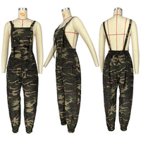 Women's Casual And Relaxed Loose Camouflage Jumpsuit Overalls