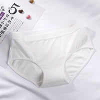 Cotton Mid-waist Girls Cotton Underwear Simple Solid Color