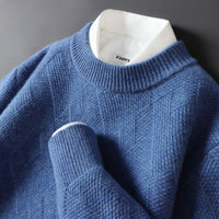 Men's Loose Thick Jacquard Round Neck Sweater