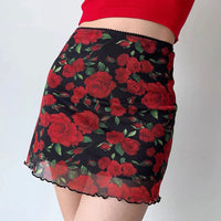 Sexy Stretch High Waist Mesh Skirt