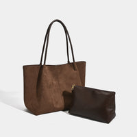 Large-Capacity Retro Suede Shoulder And Handbag Set