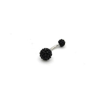 Crystal ball navel ring