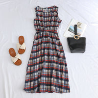Printed Short-sleeve Waist-cinching Figure-flattering Dress For Petite Frames