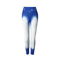 Womens Compassion-Style Printed Slim-Fit Denim Yoga Pants With Pocket